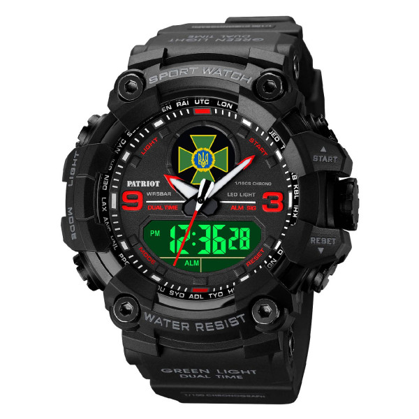 Часы наручные Patriot 001RDDPS ДПС Черные с красным + Коробка. фото 5
