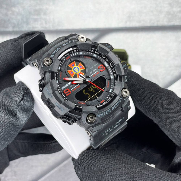 Часы наручные Patriot 001RDDSNS ДСНС Черные с красным + Коробка. фото 3