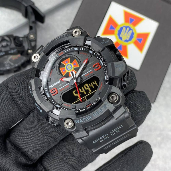 Часы наручные Patriot 001RDDSNS ДСНС Черные с красным + Коробка. фото 4