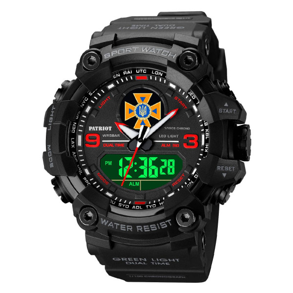 Часы наручные Patriot 001RDDSNS ДСНС Черные с красным + Коробка. фото 6
