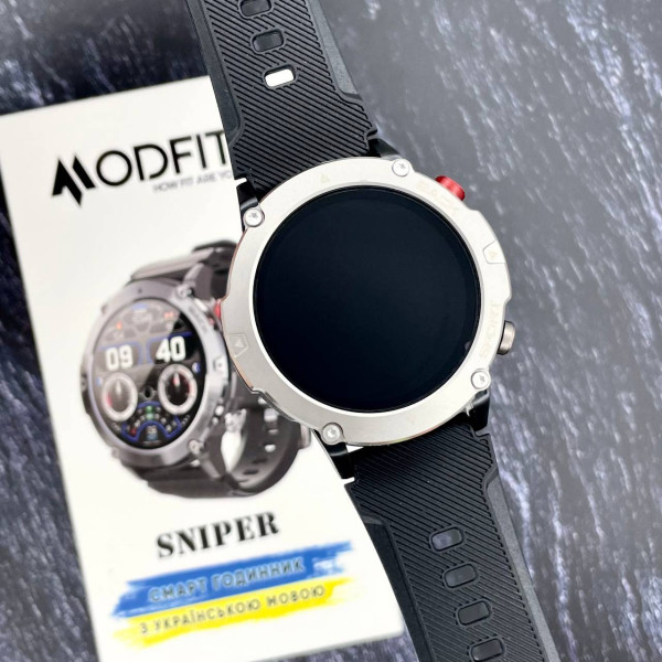 Розумний годинник Modfit Sniper Black-Silver 36 мм. фото 24
