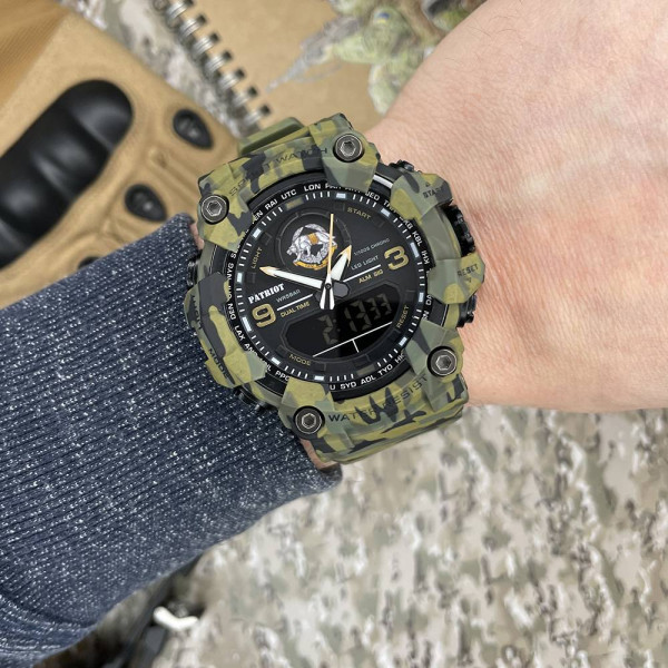 Годинник наручний Patriot 001CMGRSSO ССО Зелений камуфляж + Коробка. фото 4