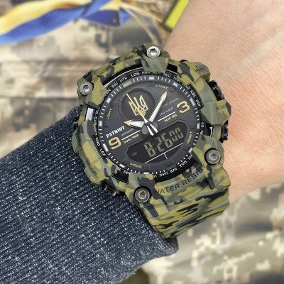 Patriot 001CMGRUAGD Трезубец золото Зеленый камуфляж + Коробка.