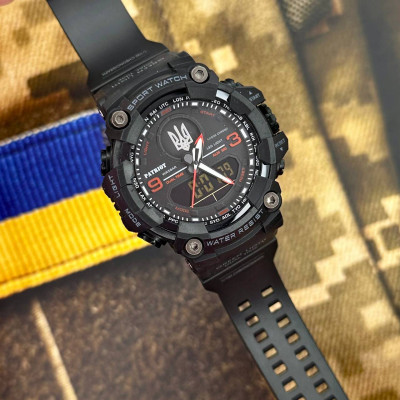 Patriot 001RDUASI Тризуб серебро Черные с красным