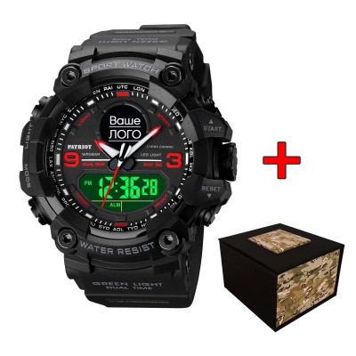 Patriot 001RDUA Ваше лого Черные с красным + Коробка