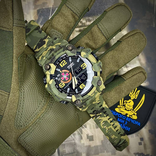 Часы наручные Patriot 002CMGRSU ВСУ Зеленый камуфляж + Коробка фото 7