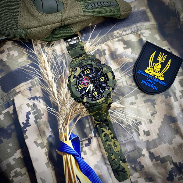 Годинник наручний Patriot 002CMGRSU ЗСУ Зелений камуфляж + Коробка фото 8