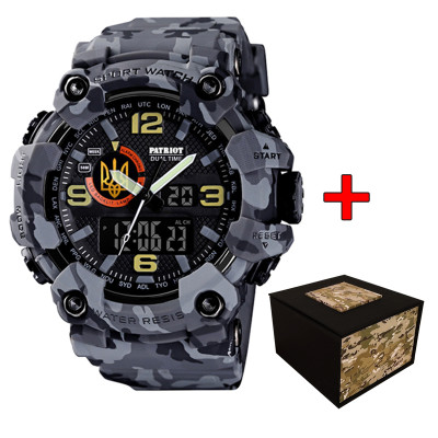 Patriot 002CMGYUAGD Трезубец золото Серый камуфляж + Коробка.