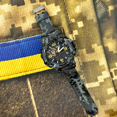 Patriot 002CMGYUAGD Трезубец золото Серый камуфляж + Коробка.