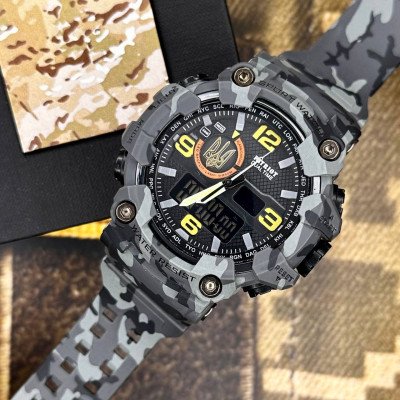 Patriot 002CMGYUAGD Трезубец золото Серый камуфляж + Коробка.