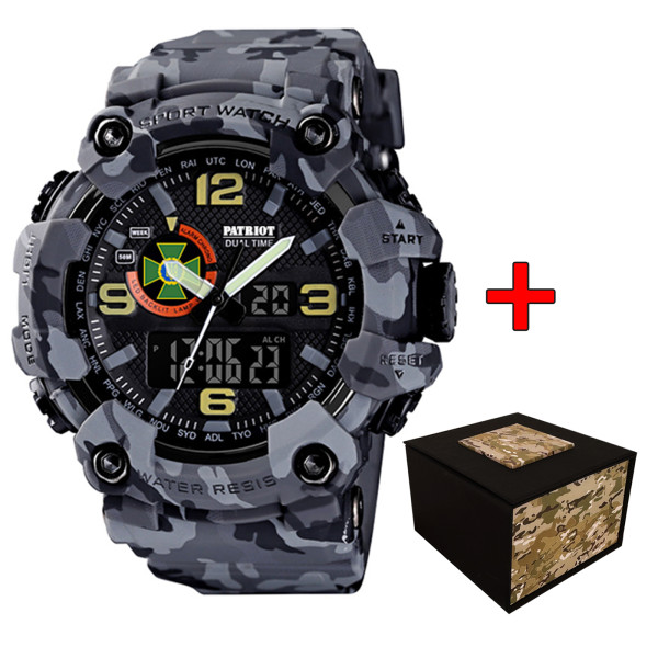 Годинник наручний Patriot 002CMGYDPS ДПС Сірий камуфляж + Коробка фото 1