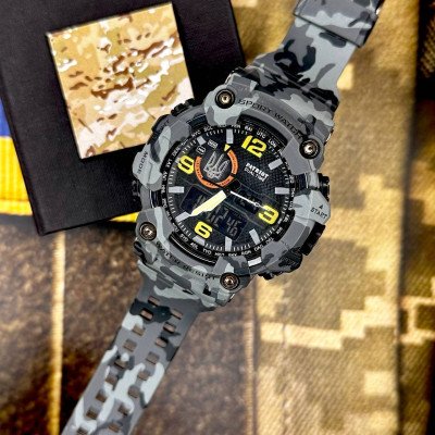 Patriot 002CMGYUASI Трезубец серебро Серый камуфляж + Коробка.