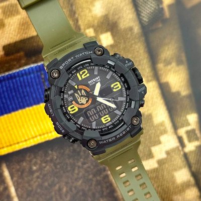 Patriot 002AGUAGD Трезубец золото Зеленые + Коробка.