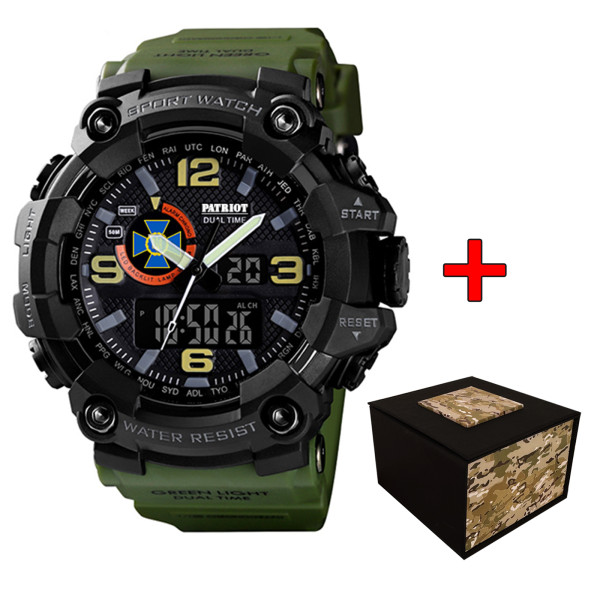 Часы наручные Patriot 002AGSBU СБУ Зеленые + Коробка фото 1