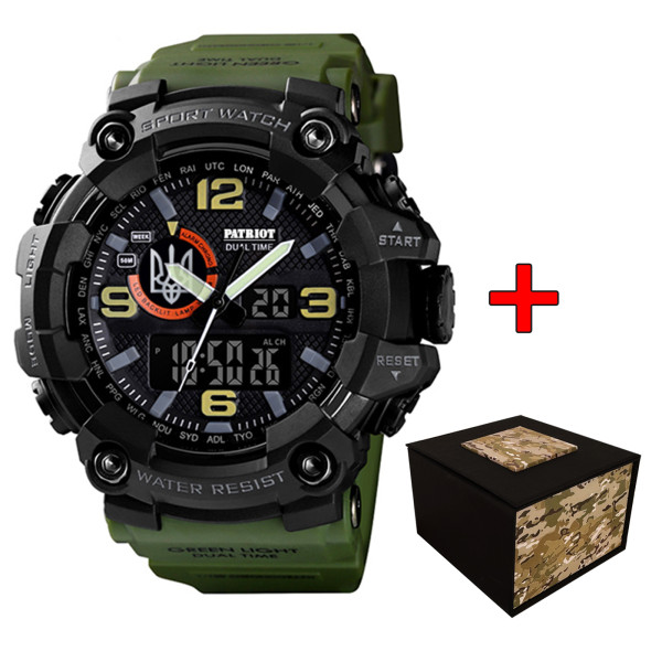 Часы наручные Patriot 002AGUASI Трезубец серебро Зеленые + Коробка. фото 1