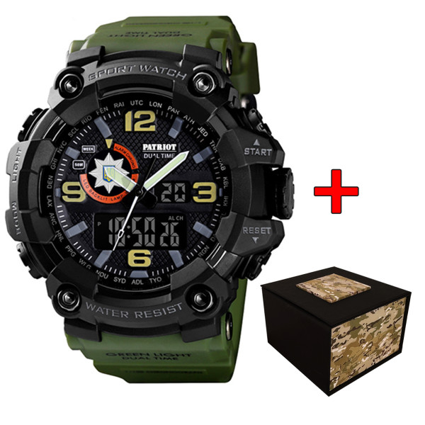 Часы наручные Patriot 002AGPO Полиция Зеленые + Коробка