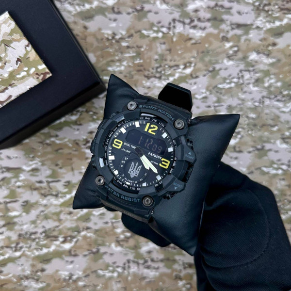 Часы наручные Patriot 003BKUASI Тризуб серебро Черные фото 4