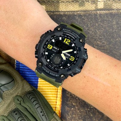 Patriot 003AGUASI Тризуб срібло Зелені + Коробка.