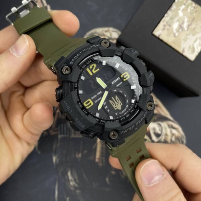 Patriot 003AGUAGD Трезубец золото Зеленые + Коробка.