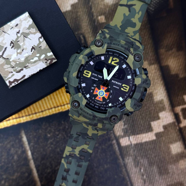 Годинник наручний Patriot 004CMGRDSNS ДСНС Зелений камуфляж + Коробка. фото 4