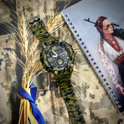 Patriot 004CMGRUAGD Трезубец золото Зеленый камуфляж + Коробка.