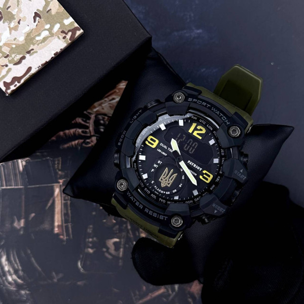 Годинник наручний Patriot 004AGUAGD Тризуб золото Зелені + Коробка. фото 4