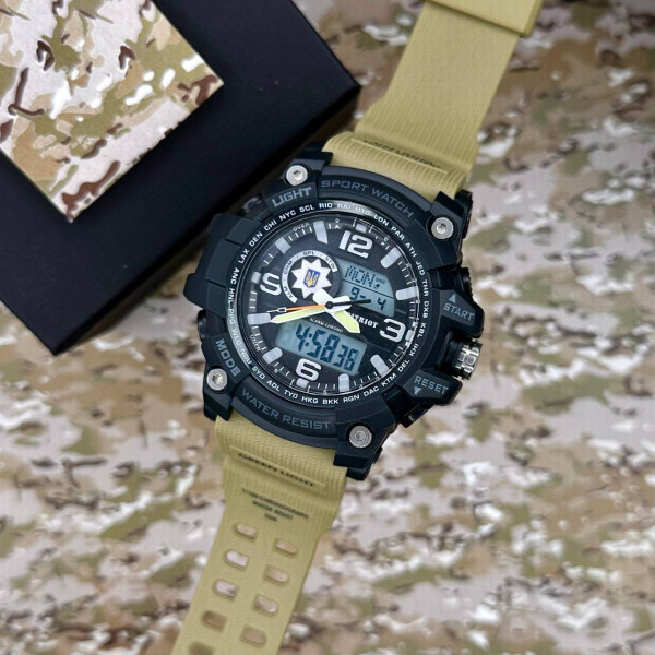 Годинник наручний Patriot 012BKKHPO Поліція Чорні з хакі + Коробка. фото 6