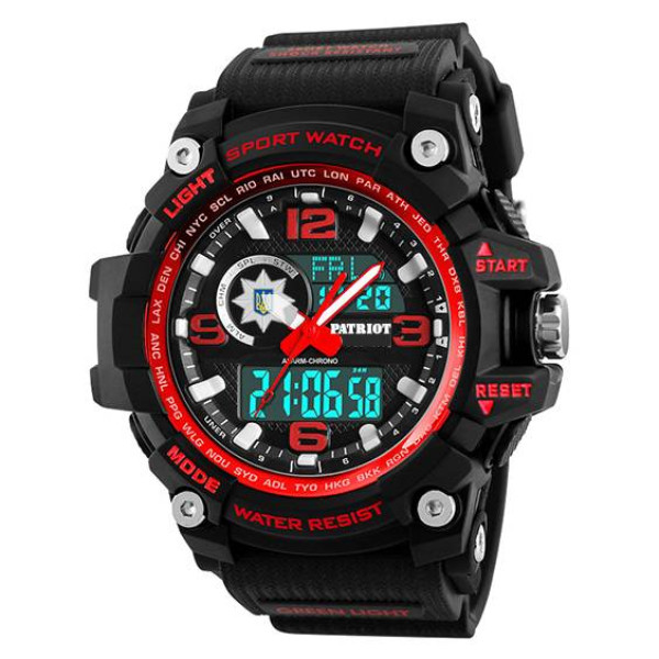 Часы наручные Patriot 012BKRDPO Полиция Черные с красным + Коробка фото 3