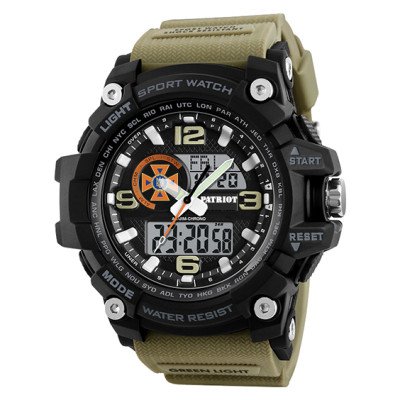 Часы наручные Patriot 012BKKHDSNS ДСНС Черные из хаки + Коробка