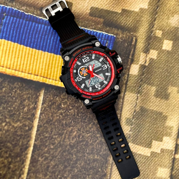 Часы наручные Patriot 012BKRDDSNS ДСНС Черные с красным + Коробка фото 3