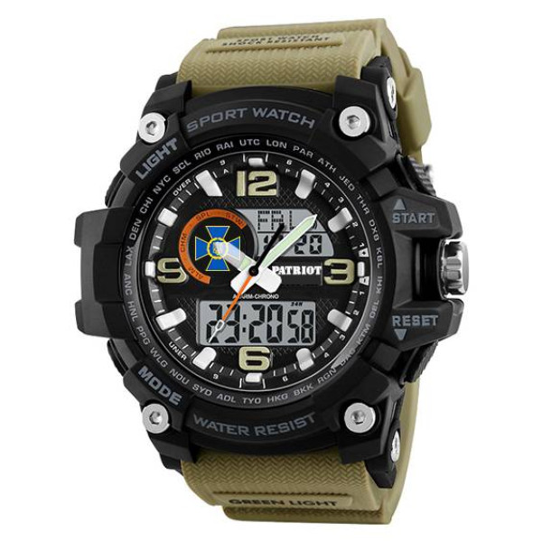 Годинник наручний Patriot 012BKKHSBU СБУ Чорні з хакі + Коробка. фото 7