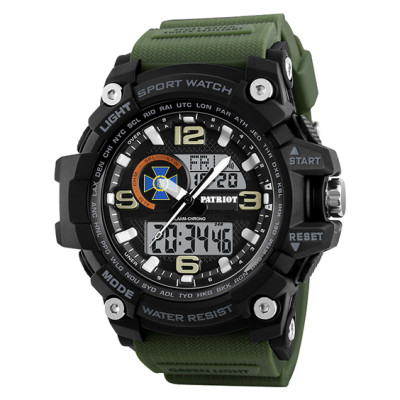 Часы наручные Patriot 012AGSBU СБУ Черные с зеленым + Коробка.