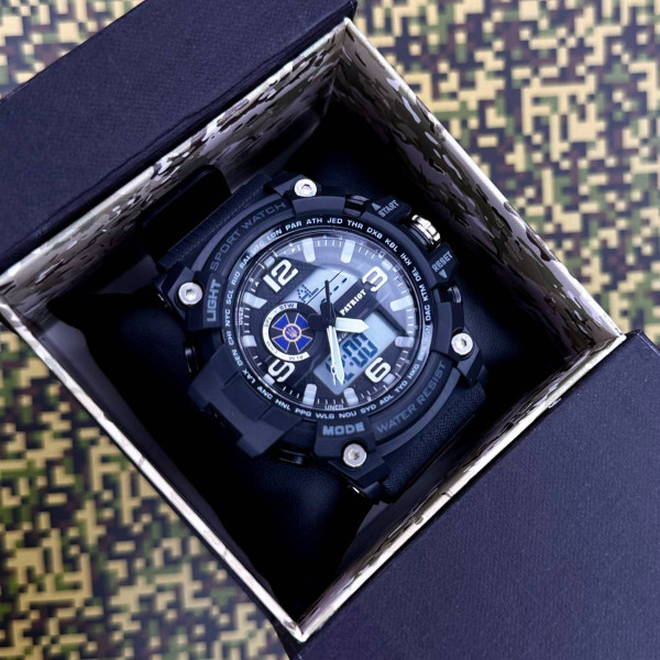 Часы наручные Patriot 012BKSBU СБУ Черные + Коробка. фото 5
