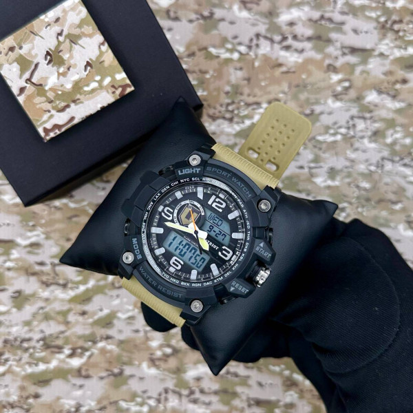 Годинник наручний Patriot 012BKKHTRO ТРО Чорні з хакі + Коробка. фото 3