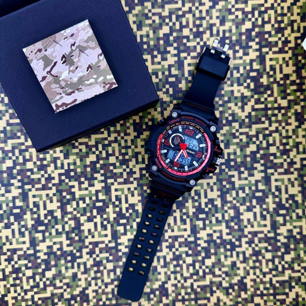 Годинник наручний Patriot 012BKRDUAGD Тризуб золото Чорні з червоним + Коробка фото 4