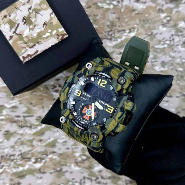 Часы наручные Patriot 003CMGRDSNS ДСНС Зеленый камуфляж + Коробка. фото 4