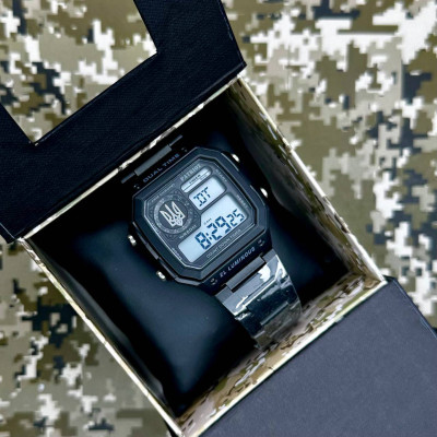 Patriot 011SIUASI Тризуб срібло Чорні + Коробка