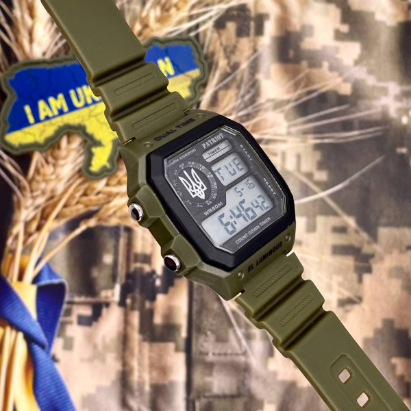 Годинник наручний Patriot 010AGUASI Тризуб срібло Зелені + Коробка фото 4