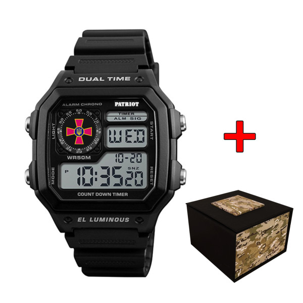 Годинник наручний Patriot 010BKSU ЗСУ Чорні + Коробка. фото 1