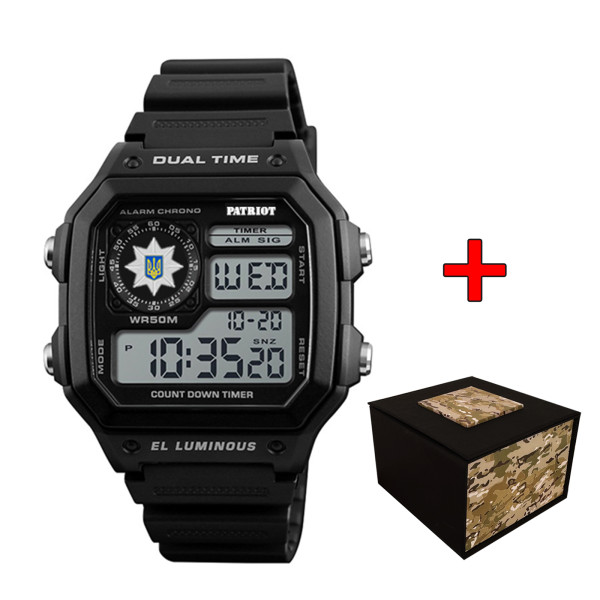 Годинник наручний Patriot 010BKPO Поліція Чорні + Коробка. фото 1