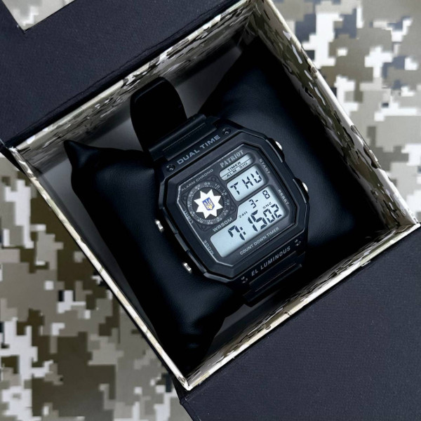 Годинник наручний Patriot 010BKPO Поліція Чорні + Коробка. фото 4