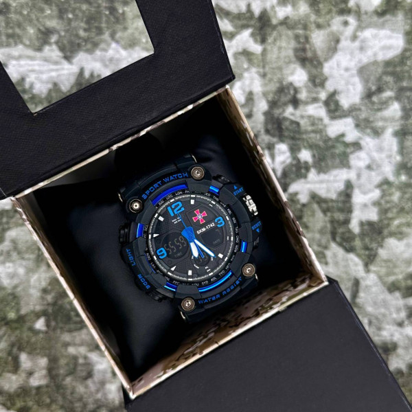 Годинник наручний Patriot 006BUSU ЗСУ Чорні з синім + Коробка. фото 4