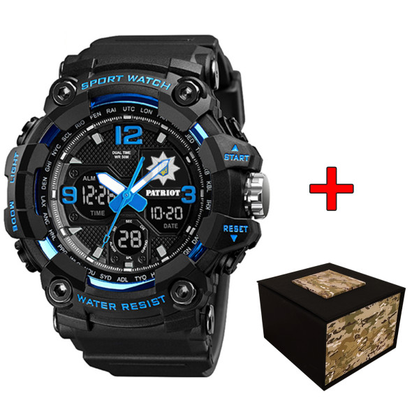 Часы наручные Patriot 006BUPO ​​Полиция Черные с синим + Коробка фото 1