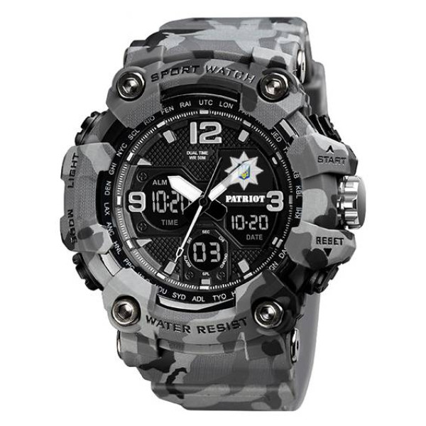 Годинник наручний Patriot 006CMGYPO Поліція Сірий камуфляж + Коробка фото 3