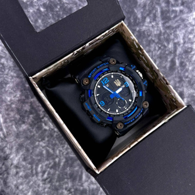 Patriot 006BUUAGD Трезубец золото Черные с синим + Коробка.