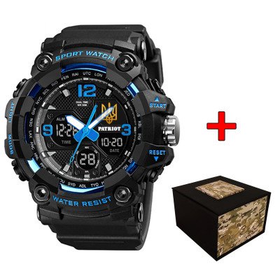 Patriot 006BUUAGD Трезубец золото Черные с синим + Коробка.