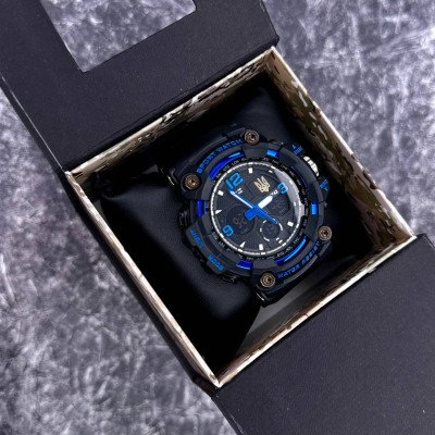 Patriot 006BUUAGD Трезубец золото Черные с синим + Коробка.