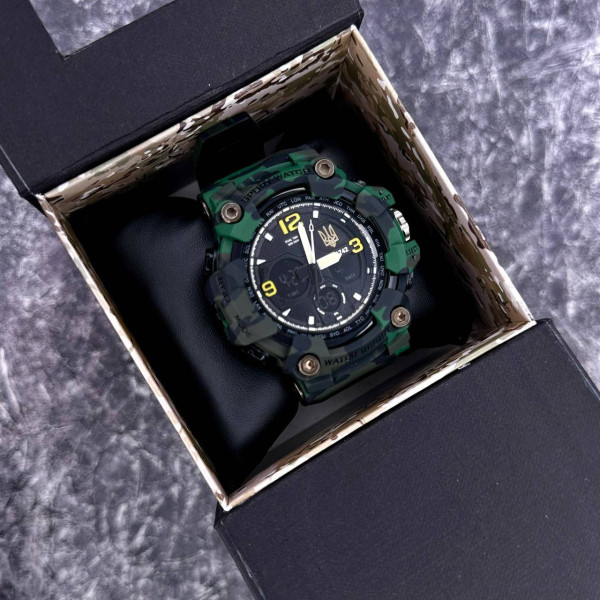 Годинник наручний Patriot 006CMGRUAGD Тризуб золото Зелений камуфляж + Коробка. фото 5