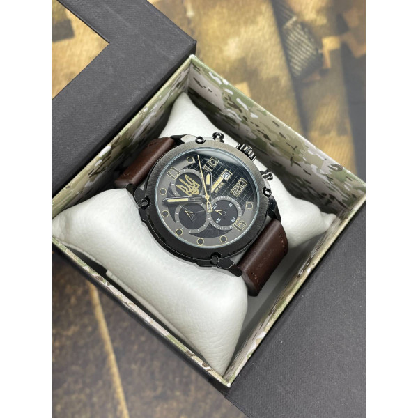 Годинник наручний Patriot 016BKBR Тризуб золото Чорні Кор. ремінець + Коробка фото 4