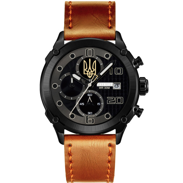 Часы наручные Patriot 016BKY Трезубец золото Черные Св. Кор. ремешок + Коробка фото 1